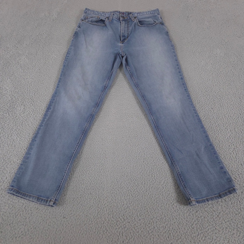 Johnston & Murphy Jeans Mens 33x30 Blue Regular Fit Tencel Blend Straight Leg